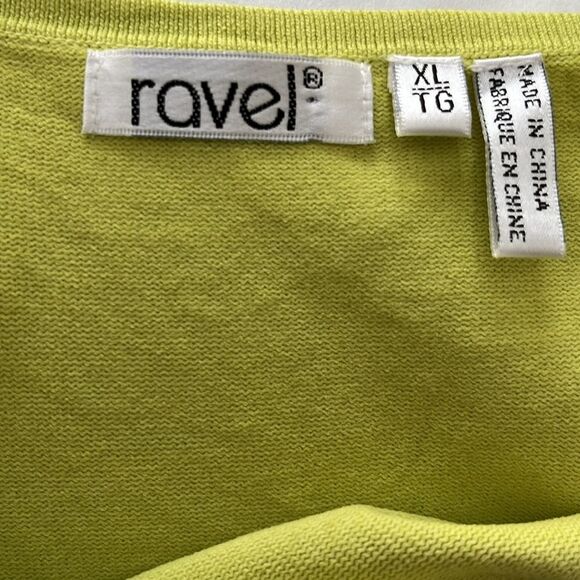 Ravel V Neck Satin Beaded Floral Trim Citron Color SZ XL - Picture 6 of 8